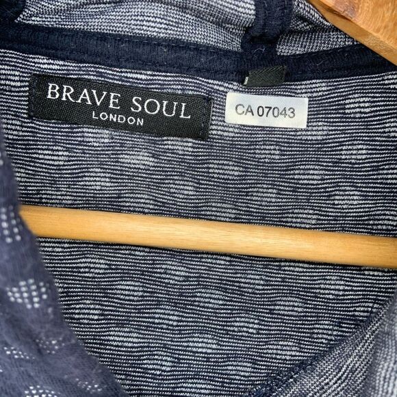 Thick Navy Blue Textured Hoodie - Picture 2 of 5